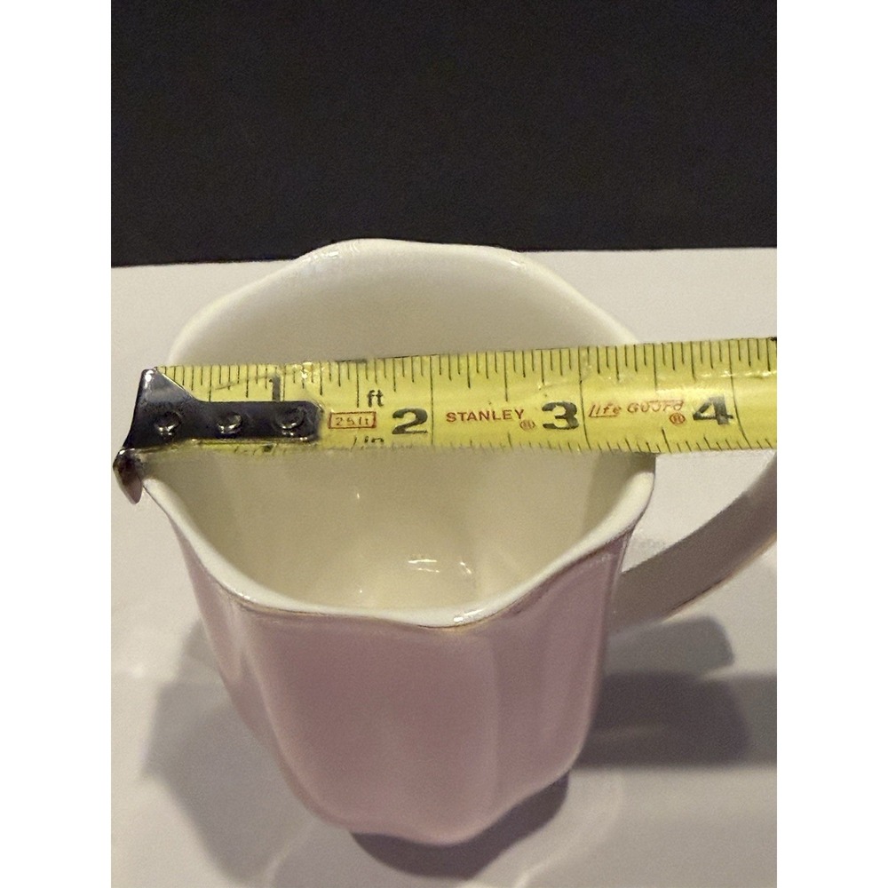 Monterey Bay Pink Fine Porcelain Mug Gold Trim Scalloped Rim 4.5" - Picture 4 of 6
